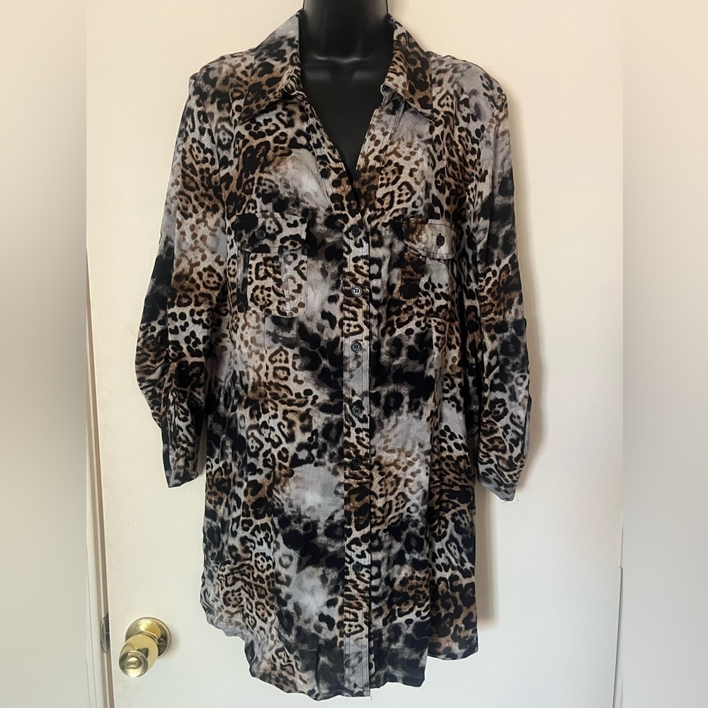 Sunny Leigh Animal Print Button-Down Shirt